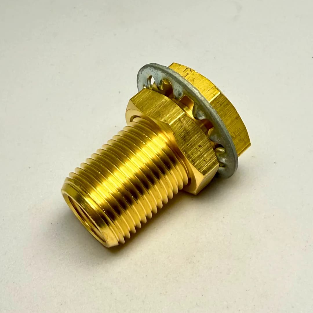5/8 X 1/8 X 1/8 Male Bulkhead X Female Nptf X Female Nptf Bulkhead Adapter